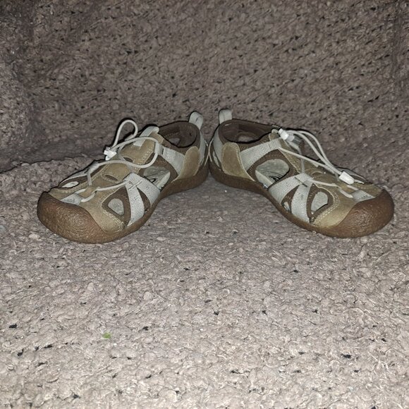 KEEN-Howser Harvest Sandals-Light Brown/Beige-Suede/Nylon-Sz 8.5-Near Mint - Picture 4 of 8